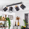 Chiuvi Plafondlamp Chroom, Natuurlijke kleuren, Zwart, Wit, 4-lichts