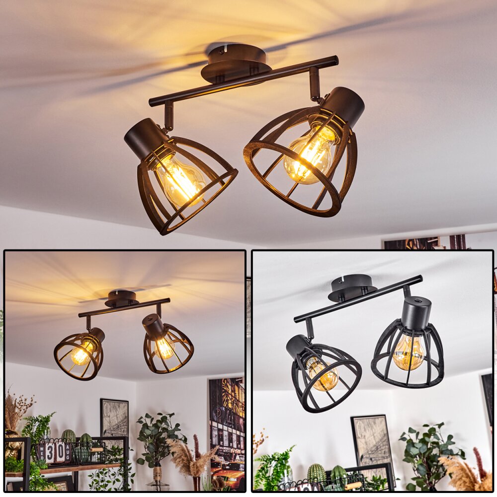 Kaurila Plafondlamp Zwart, 2-lichts main product photo