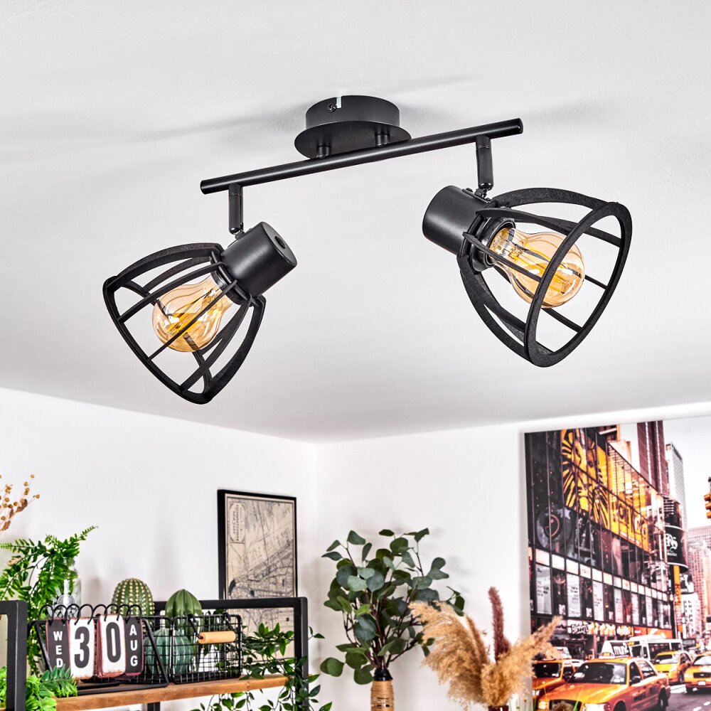 Kaurila Plafondlamp Zwart, 2-lichts