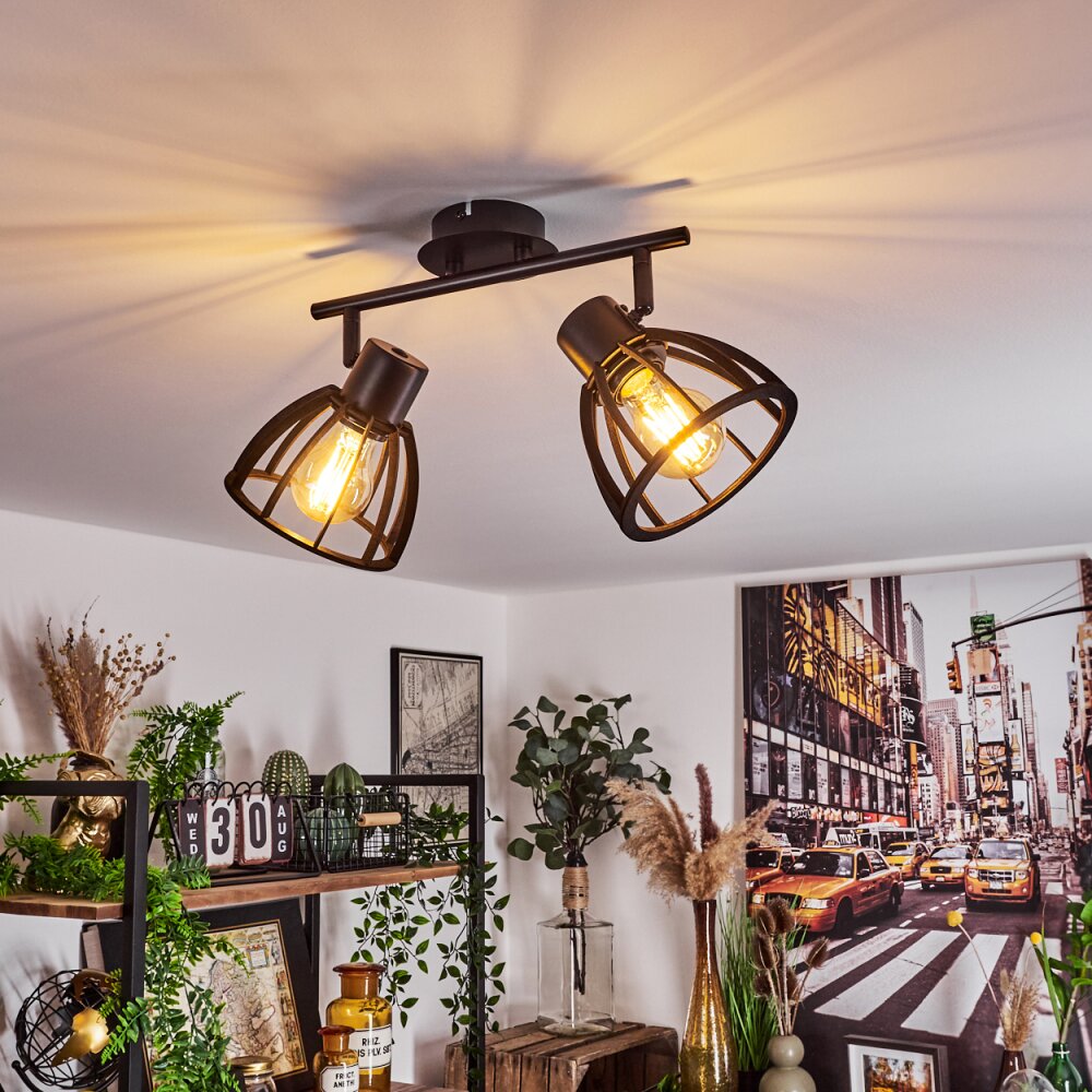 Kaurila Plafondlamp Zwart, 2-lichts