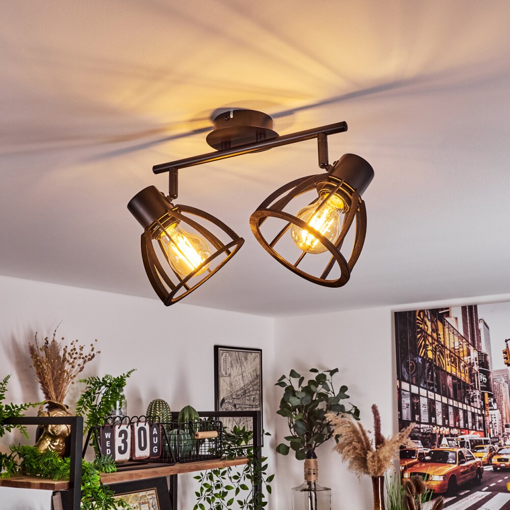 Kaurila Plafondlamp Zwart, 2-lichts