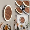 Rocha Muurlamp LED Bruin, houtlook, Zwart, 1-licht