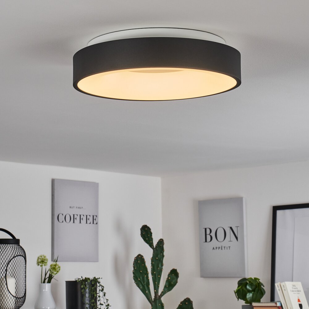 Playas Plafondlamp LED Zwart, Wit, 1-licht main product photo
