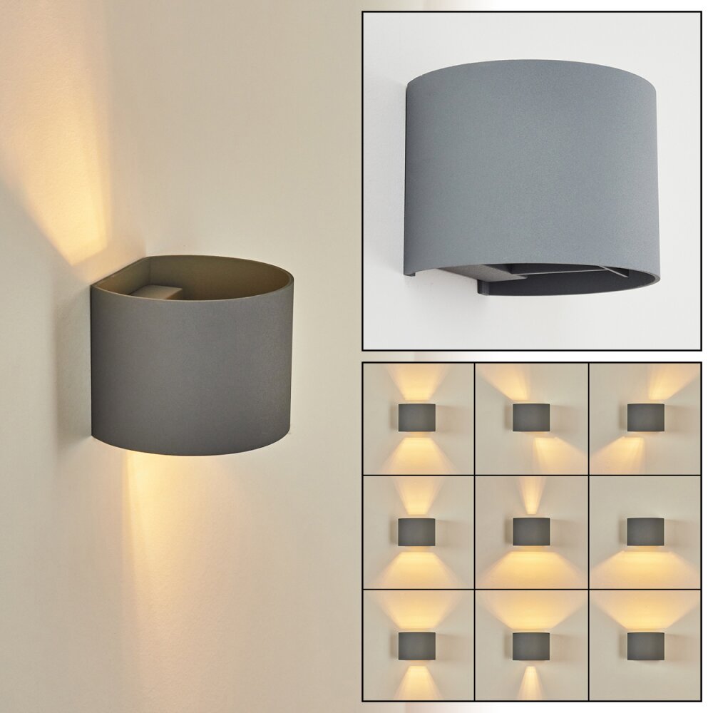 Badajoz Muurlamp Grijs, 1-licht main product photo