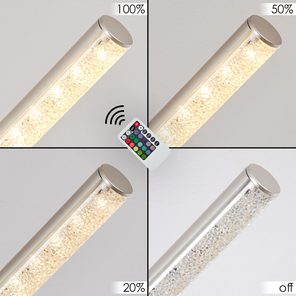 Noppa Plafondlamp LED Chroom, Nikkel mat, 2-lichts, Afstandsbediening, Kleurwisselaar