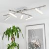 Vehkala Plafondlamp LED Chroom, Nikkel mat, 5-lichts, Afstandsbediening, Kleurwisselaar