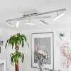 Vehkala Plafondlamp LED Chroom, Nikkel mat, 5-lichts, Afstandsbediening, Kleurwisselaar