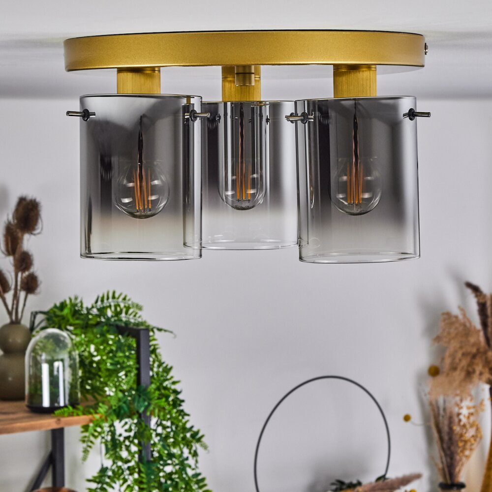 Vuoltu Plafondlamp Goud, 3-lichts