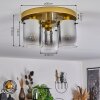 Vuoltu Plafondlamp Goud, 3-lichts