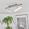 Vehkala Plafondlamp LED Chroom, Nikkel mat, 2-lichts, Afstandsbediening, Kleurwisselaar