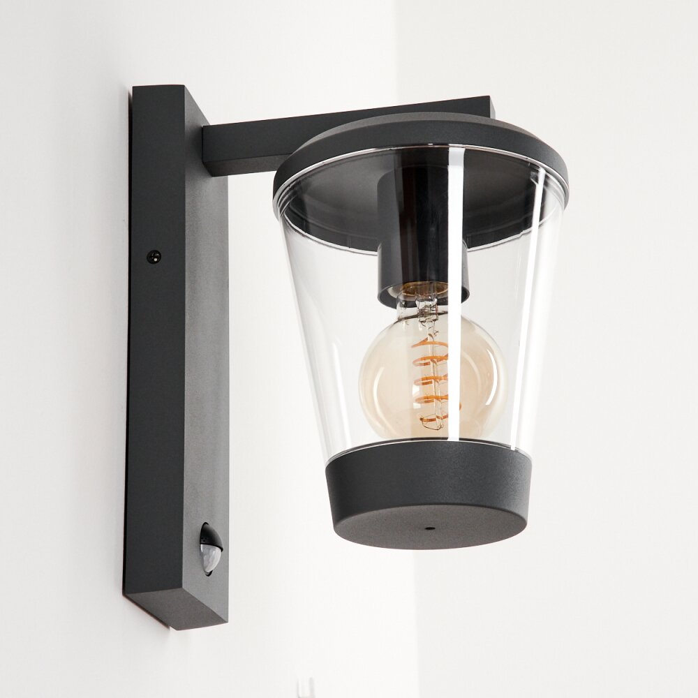 Eloida Buiten muurverlichting Antraciet, 1-licht, Bewegingsmelder