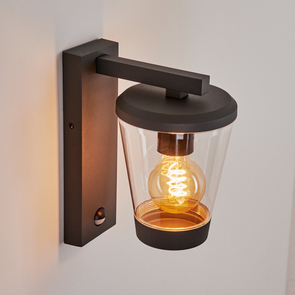 Eloida Buiten muurverlichting Antraciet, 1-licht, Bewegingsmelder