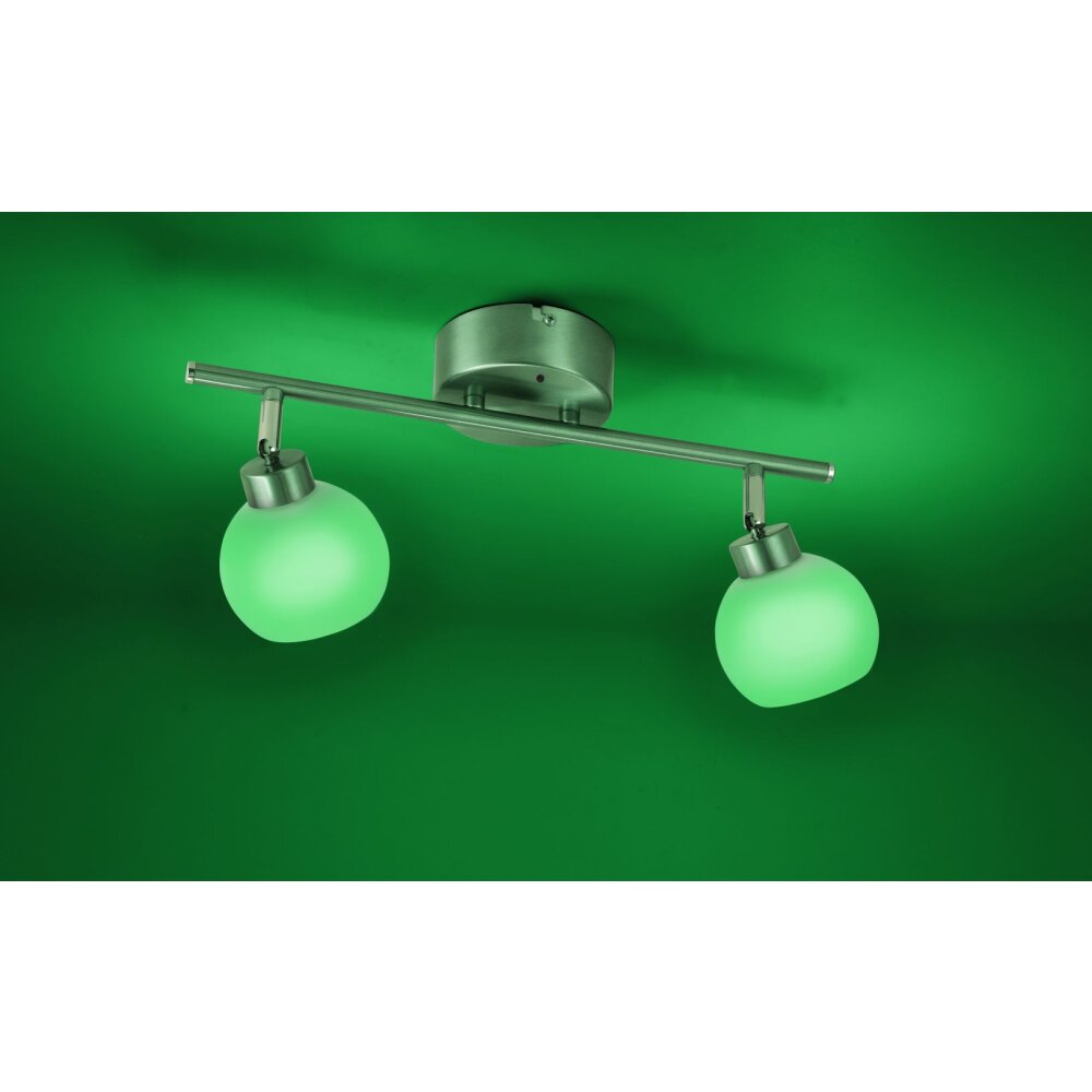 Leuchten-Direkt LOLA-LOTTA Plafondlamp LED roestvrij staal, 2-lichts, Afstandsbediening, Kleurwisselaar main product photo