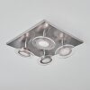 Marsen Plafondlamp LED Nikkel mat, 4-lichts, Afstandsbediening, Kleurwisselaar