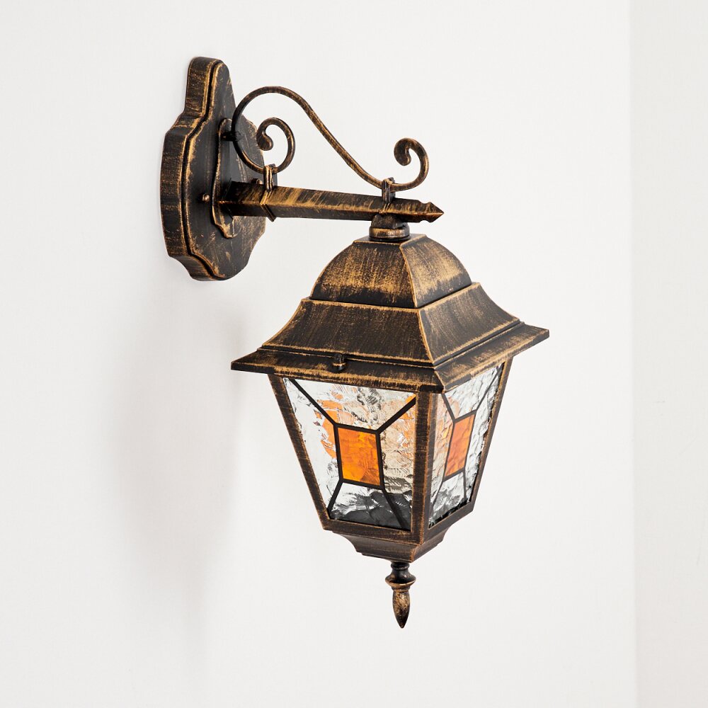 Halla Buiten muurverlichting Antiek, Goud, Zwart, 1-licht