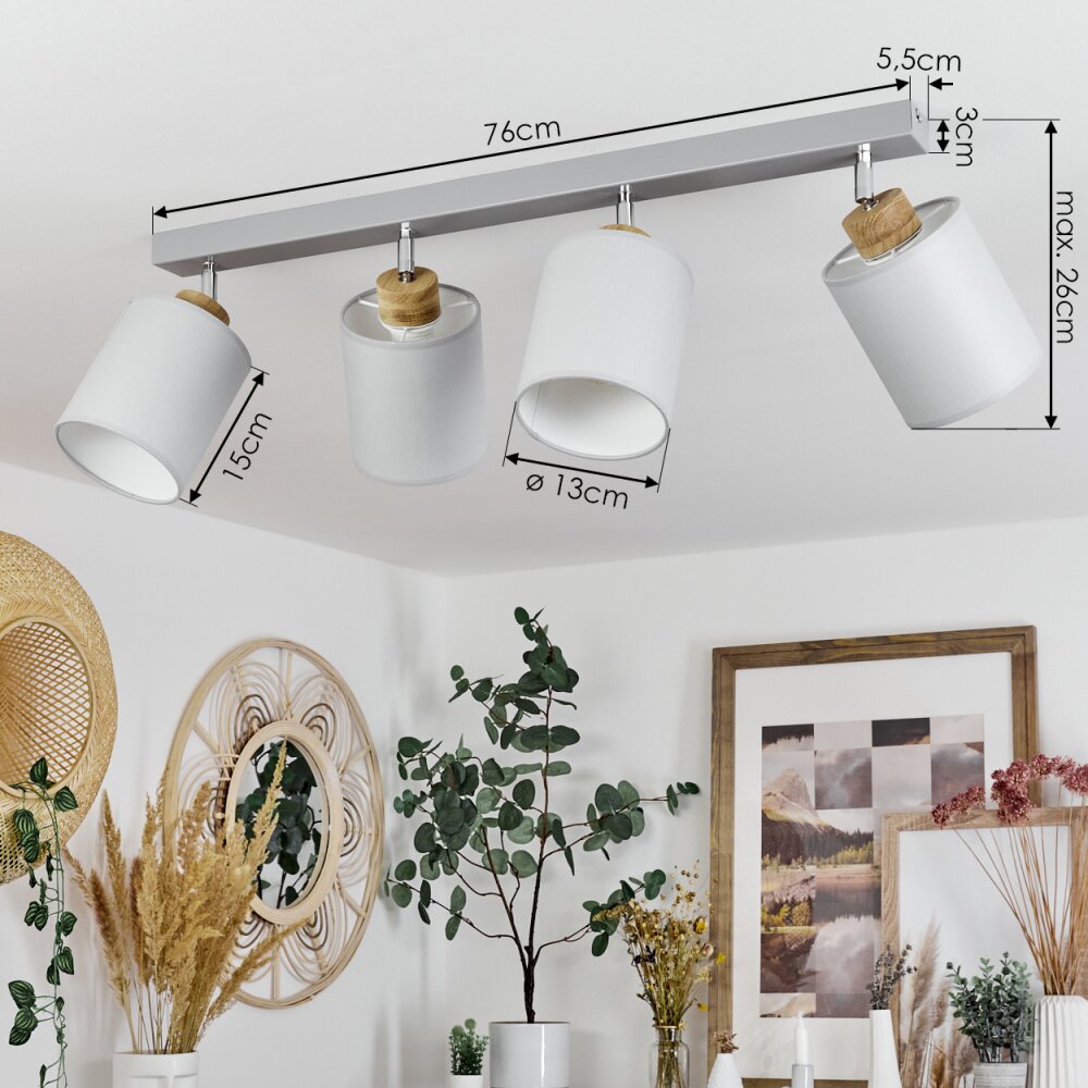 Chiuvi Plafondlamp Natuurlijke kleuren, Zilver, 4-lichts