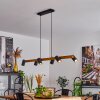 Zuoz Hanglamp Natuurlijke kleuren, Zwart, 6-lichts