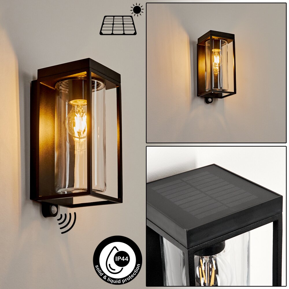 Palanga Buiten muurverlichting LED Zwart, 1-licht, Bewegingsmelder main product photo