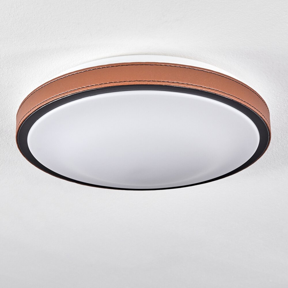 Kelva Plafondlamp LED Bruin, Zwart, Wit, 1-licht