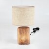 Korhola Tafellamp Bruin, Chroom, houtlook, 1-licht