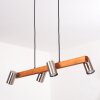 Zuoz Hanglamp Natuurlijke kleuren, Nikkel mat, 4-lichts
