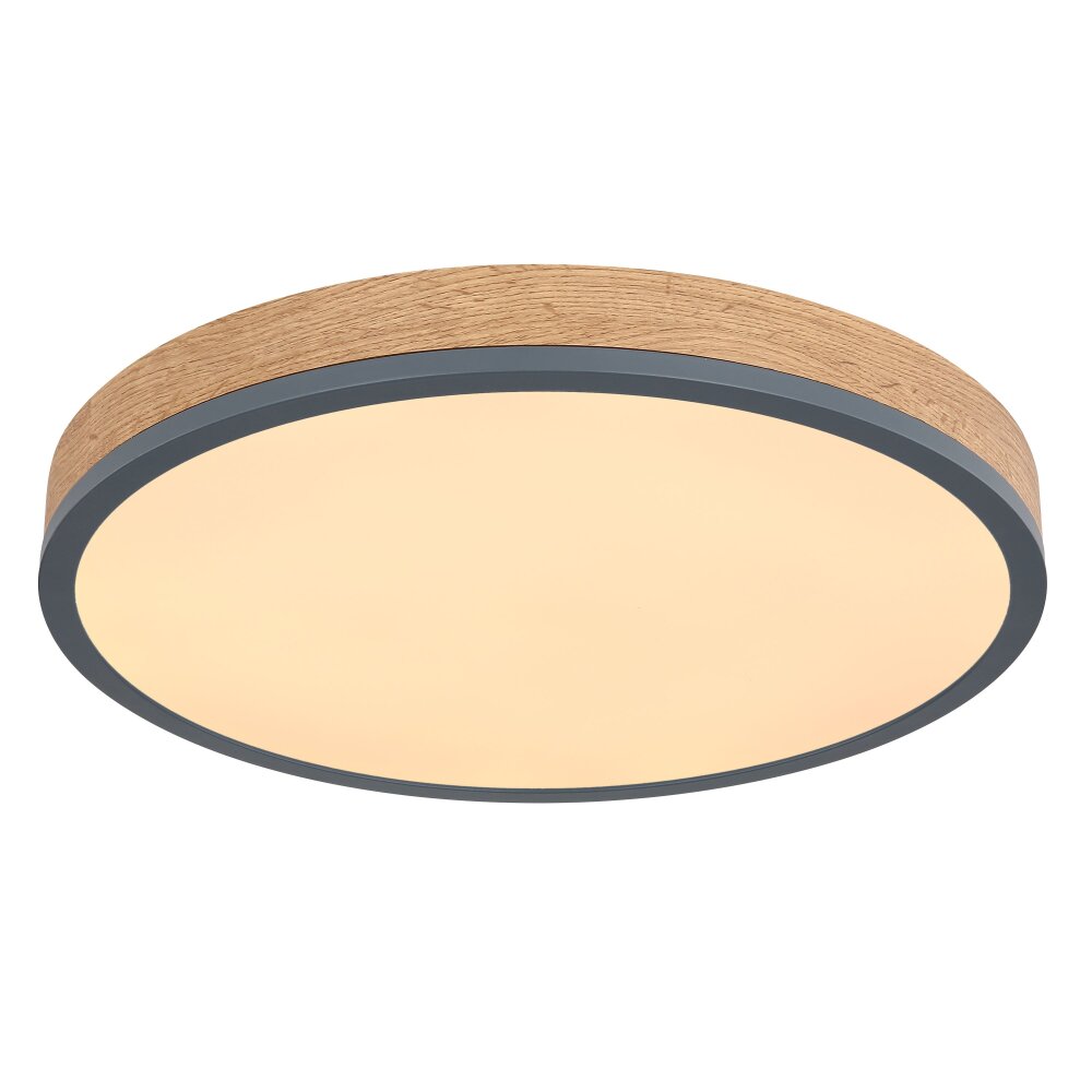 Globo DORO Plafondlamp LED Grijs, houtlook, 1-licht main product photo