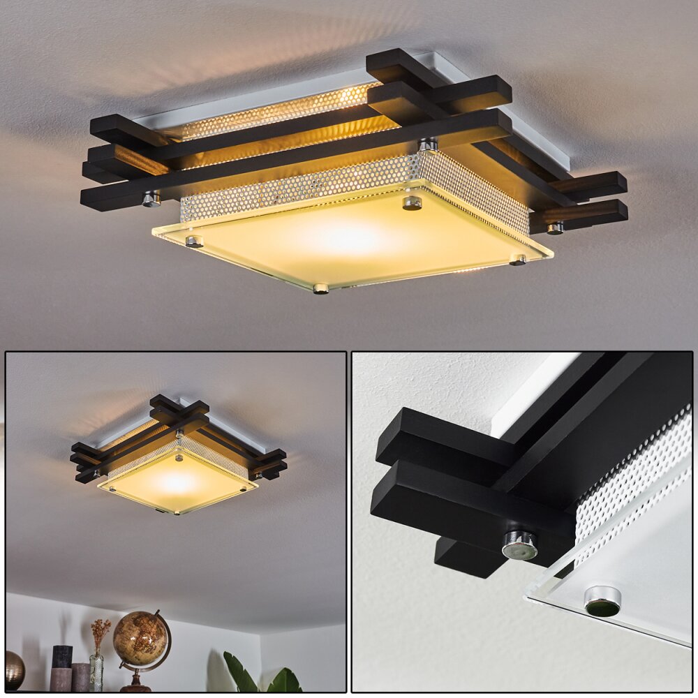 Balouta Plafondlamp Zwart, Wit, 1-licht main product photo