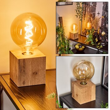 Heimola Tafellamp Hout licht, 1-licht