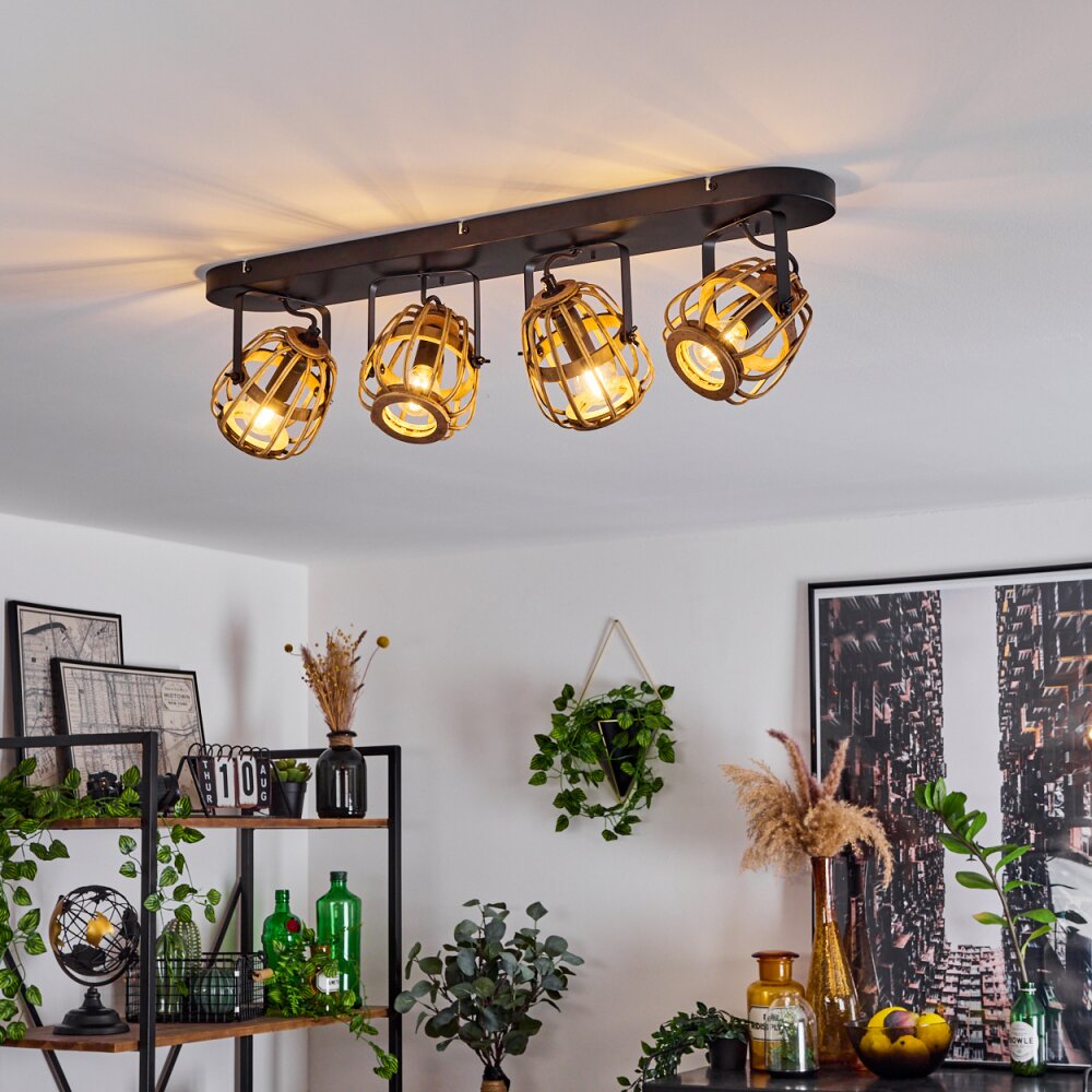 Combeima Plafondlamp Zwart, 4-lichts