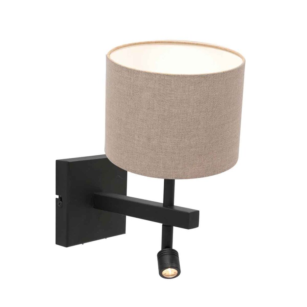 Steinhauer Stang Muurlamp Zwart, 1-licht main product photo