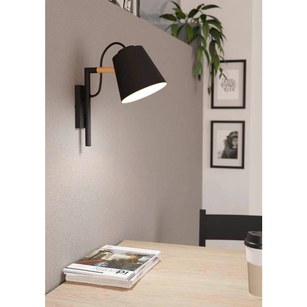 Eglo LACEY Muurlamp Bruin, Zwart, 1-licht main product photo