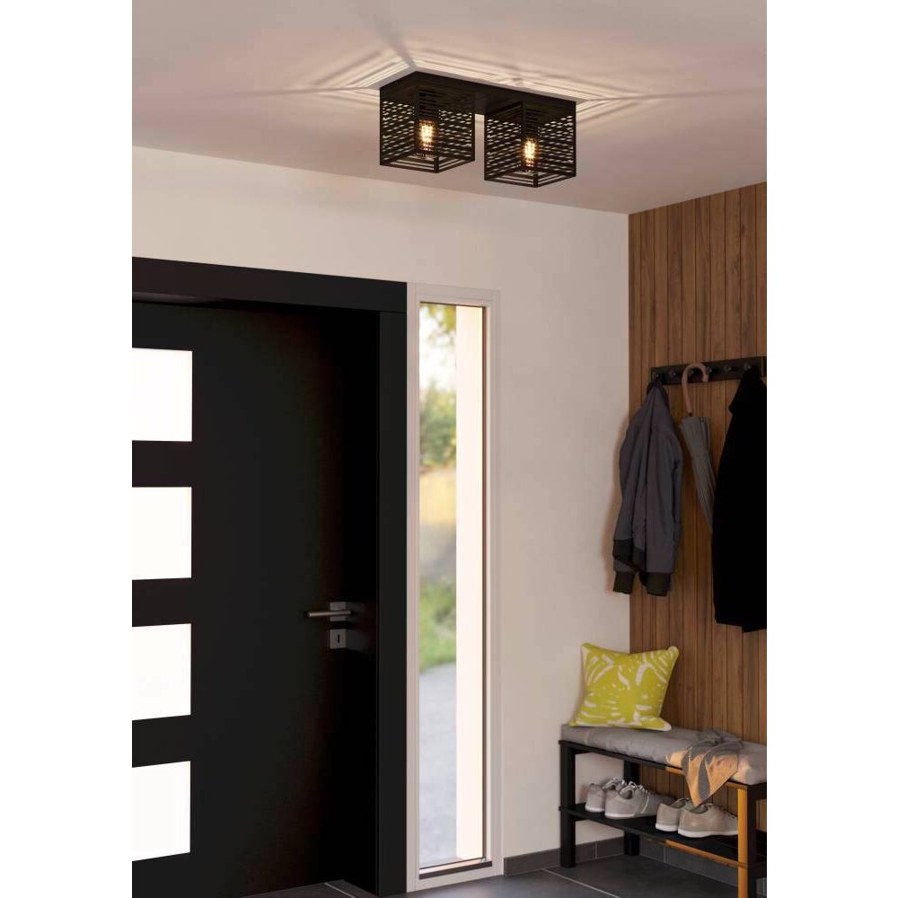 Eglo PIEDRITAS Plafondlamp Zwart, 2-lichts main product photo