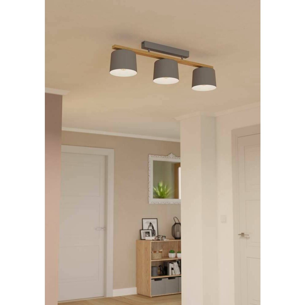 Eglo MARIEL Plafondlamp Bruin, Grijs, 3-lichts main product photo