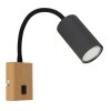 Globo ROBBY Muurlamp houtlook, Zwart, 1-licht