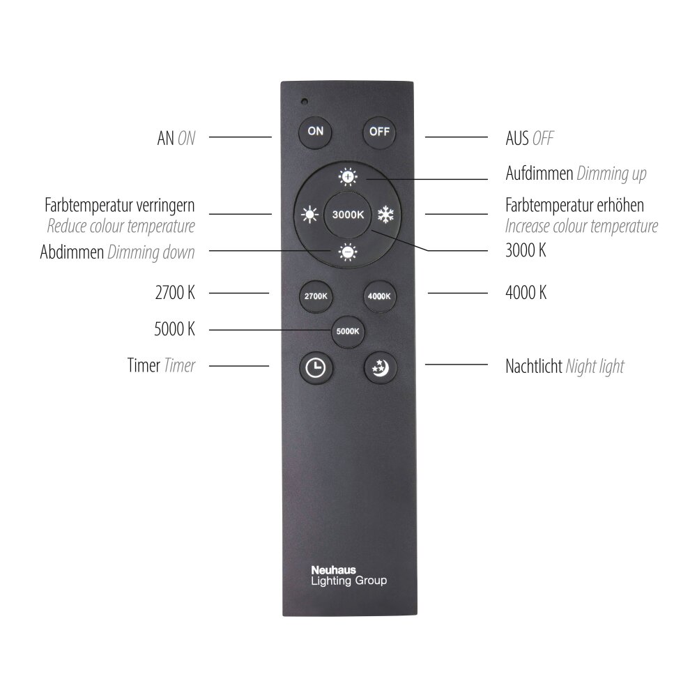 Paul Neuhaus PURE-LINES Plafondlamp LED Aluminium, 1-licht, Afstandsbediening