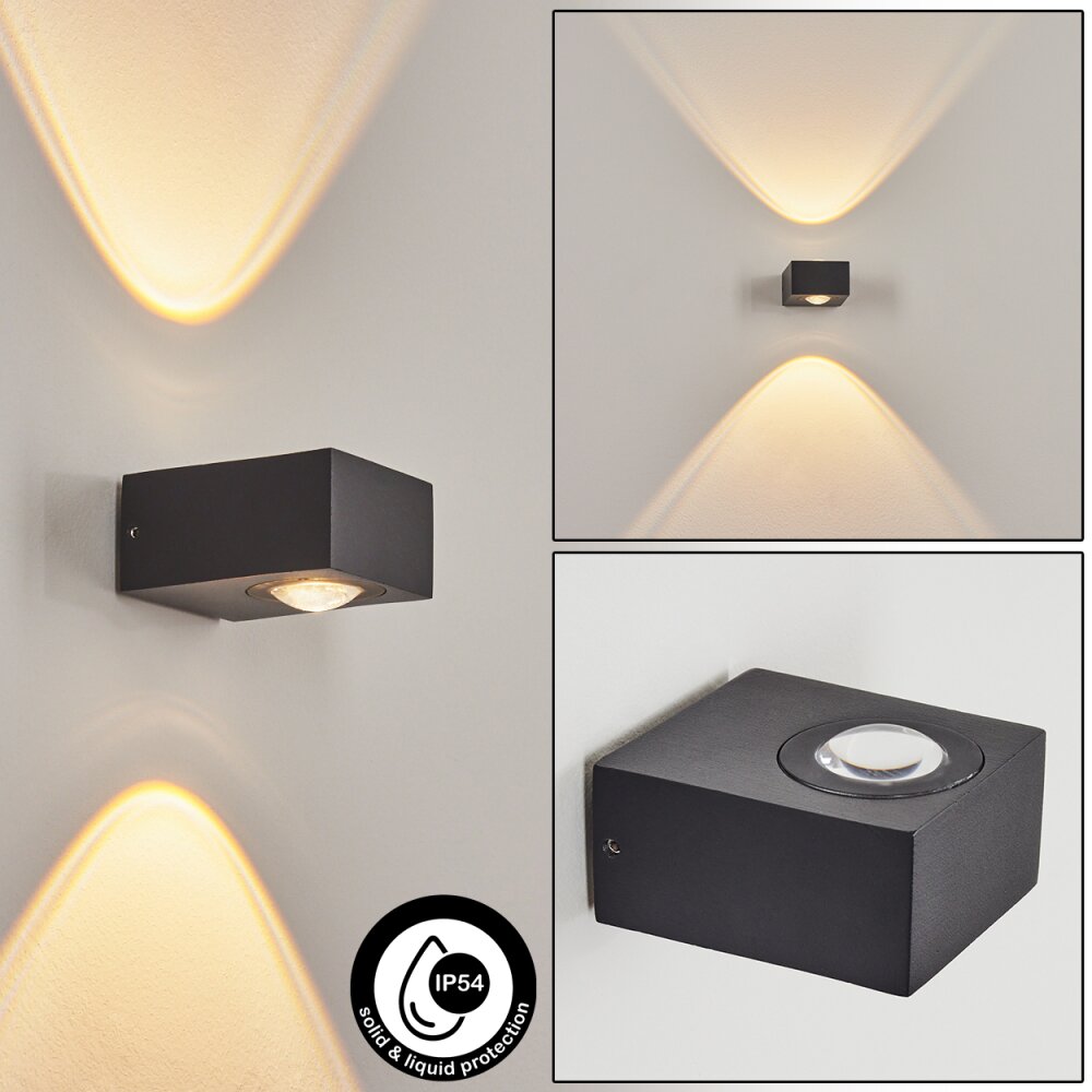Curvel Buiten muurverlichting LED Zwart, 2-lichts main product photo