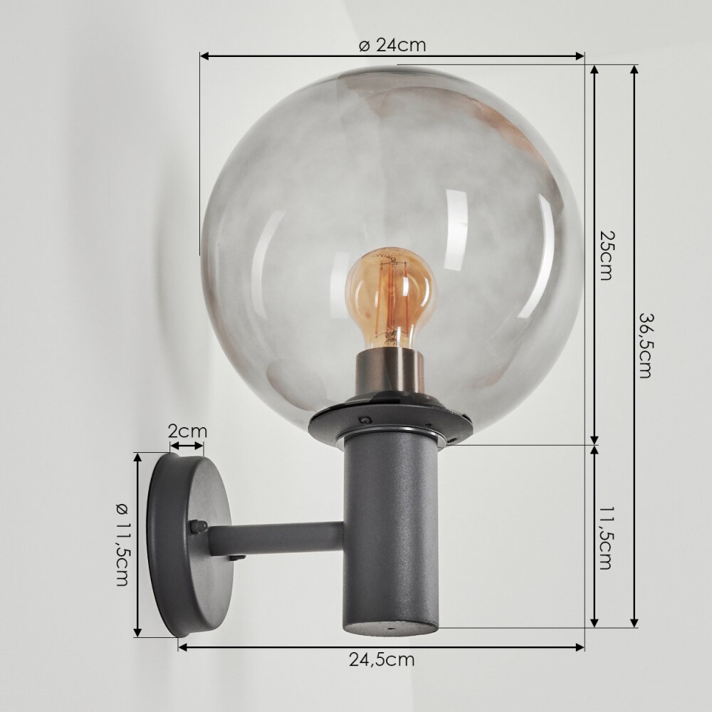 Bostarenga Buiten muurverlichting Antraciet, 1-licht