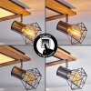 Bardhaman Plafondlamp LED Chroom, houtlook, Zwart, Wit, 3-lichts
