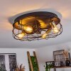 Moscavide plafondventilator Messing, Zwart, 4-lichts, Afstandsbediening