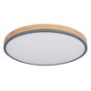 Globo DORO Plafondlamp LED Grijs, houtlook, 1-licht, Afstandsbediening