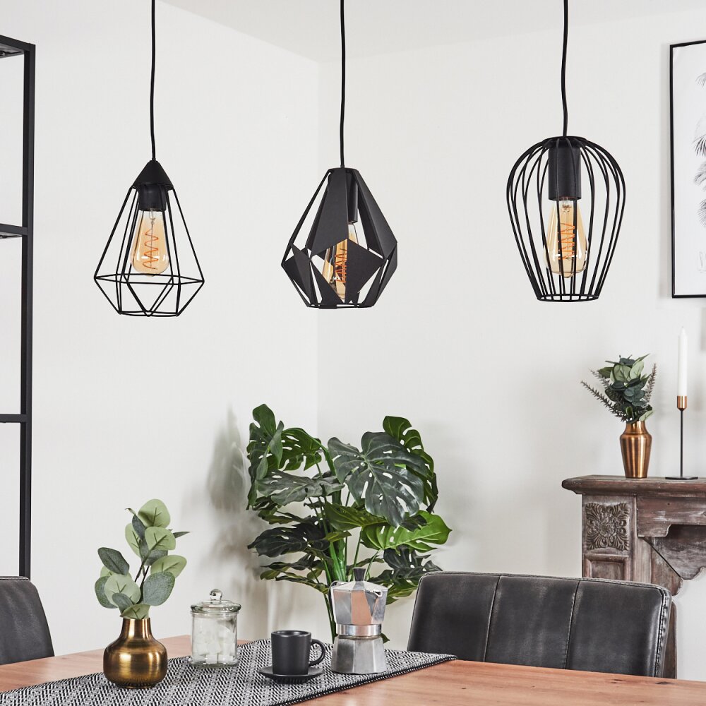 Aveloso Hanglamp Zwart, 3-lichts