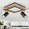 Sequeira Plafondlamp Bruin, Chroom, Zwart, Wit, 2-lichts