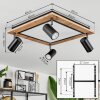 Sequeira Plafondlamp Bruin, Chroom, Zwart, Wit, 4-lichts