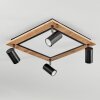 Sequeira Plafondlamp Bruin, Chroom, Zwart, Wit, 4-lichts