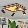 Sequeira Plafondlamp Bruin, Chroom, Zwart, Wit, 4-lichts