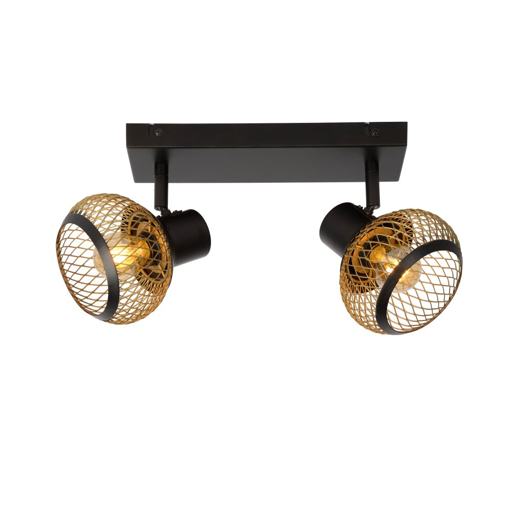 Lucide LUCAS Plafondlamp Zwart, 2-lichts main product photo