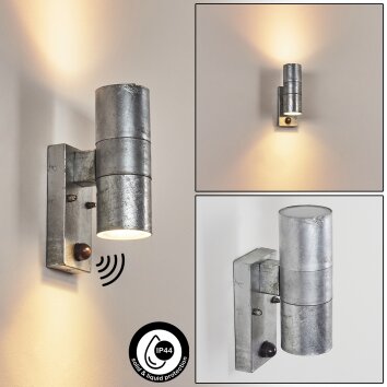 Bessiebelle Buiten muurverlichting Gegalvaniseerd, 2-lichts, Bewegingsmelder