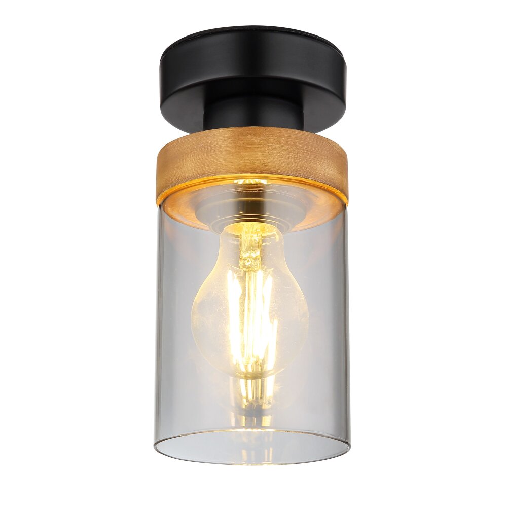 Globo FINCA Plafondlamp Natuurlijke kleuren, Zwart, 1-licht main product photo