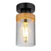 Globo FINCA Plafondlamp Natuurlijke kleuren, Zwart, 1-licht