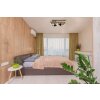 Globo KASSU Plafondlamp LED houtlook, Zwart, Wit, 2-lichts